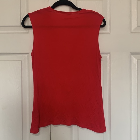 Chic Red Ruffled Tank Top - Picture 2 of 5